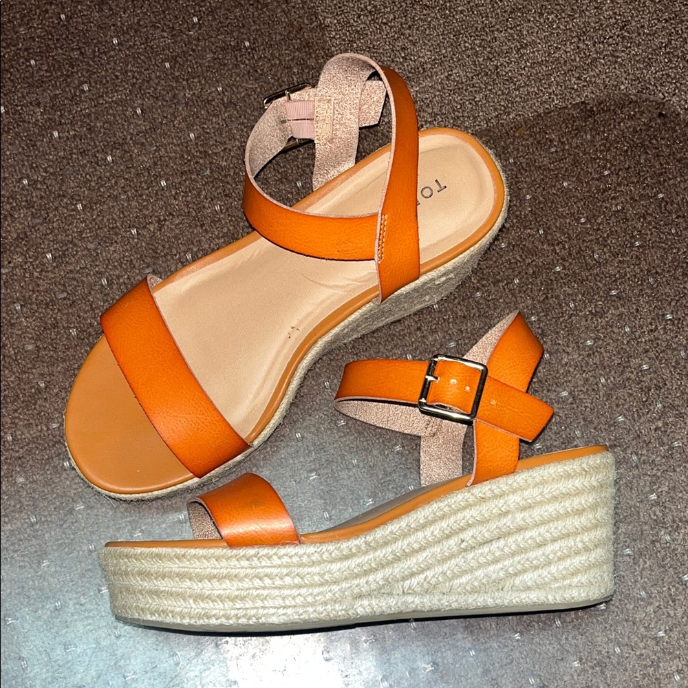 Torrid Women's Orange Wedge Sandals Size 10W